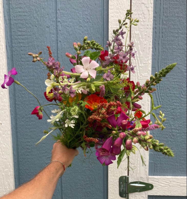 April bouquet with foxgloves